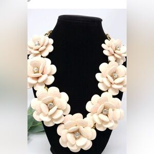 J. CREW Large Blush Flower Statement Necklace